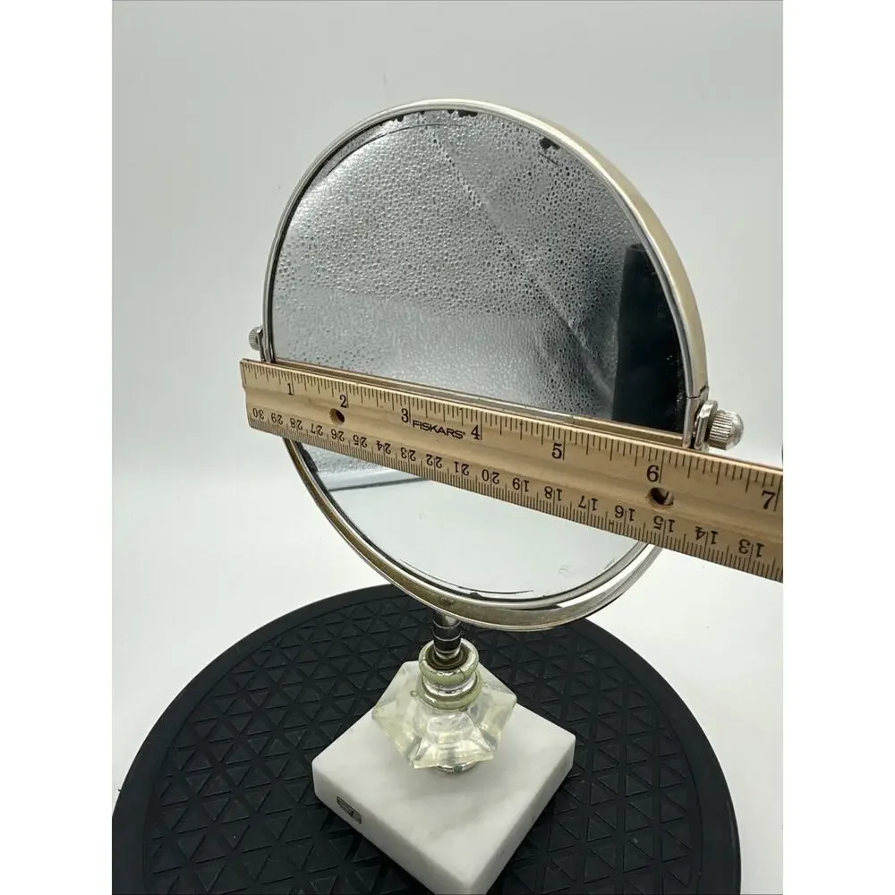 Vintage Italian Marble Pedestal Vanity Makeup Mirror Ornate Mirror
